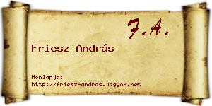 Friesz András névjegykártya